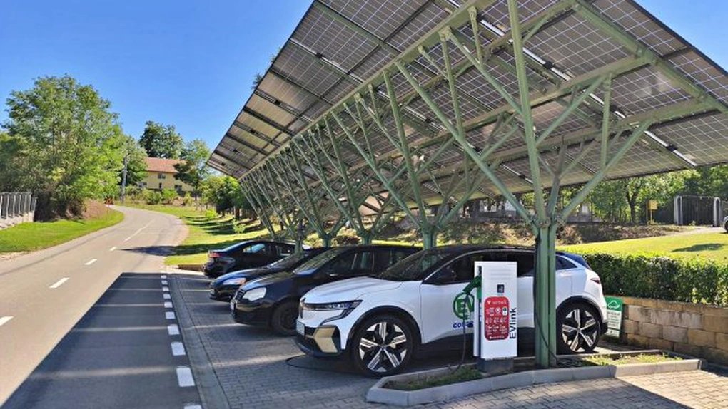 Voltrelli EV charging hub canopy
